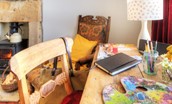 Artist's Cottage - the art desk allows guests to get creative during their stay