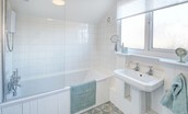 Artist's Cottage - family bathroom with bath and shower over