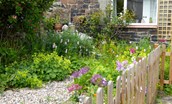 Artist's Cottage - the front garden with herbaceous planting
