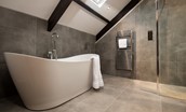 The Gallery - en-suite bathroom with free standing bath and separate shower