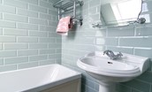 The White House - en-suite bathroom with bath, WC and basin