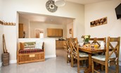 Royland Cottage - the light and spacious dining area with seating for six