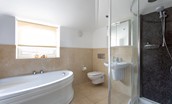 Sea Breeze - family bathroom with bath, separate corner shower, WC and basin