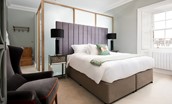 The Linen House - bedroom one with zip and link beds, which can be configured as a super king double or twin, as preferred