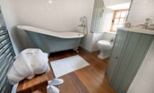 Aikwood Tower - Sir Walter Scott bathroom with roll top bath