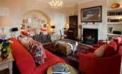 Brunton House - drawing room with plenty of seating and Jetmaster open fireplace