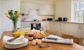 Byreman's Cottage - enjoy breakfast at the dining table in the kitchen