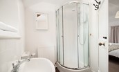 Appletree Cottage - en suite bathroom on the first floor with shower, basin and bath