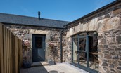 The Old Byre at West Moneylaws - the restored original stone walls of this former cow byre