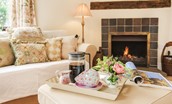 East Cottage - enjoy a hot coffee by the open fire