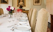 Edenside House - the dining room seats up to twelve guests and is well set up for dinner parties