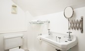 Swan's Nest - cloakroom on the first floor with basin and WC