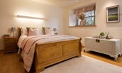The Stables, Saltcoats Steading - beautiful super king size sleigh bed in bedroom three
