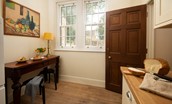 Birks Stable Cottage - kitchen with breakfast console and stools