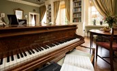 Eslington East Wing - grand piano in the drawing room