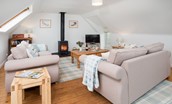 Fisherman's Cottage - sitting room with wood burning stove