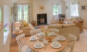 Gardener's Cottage - dining table & open plan living area