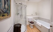 Halliburton - bedroom two en suite bathroom with bath, walk-in shower, WC and basin