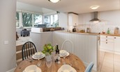 Holy Island Bay Stables - kitchen & dining area with conservatory