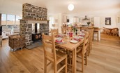 Mill Dowrie - open plan living area with dining table