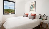 7 The Bay, Coldingham - bedroom two can be set up as a king size double or twin, as preferred
