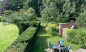 Dairy Cottage, Knapton Lodge - view from the master bedroom over the private garden area