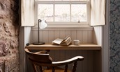 Papple Steading - Grieve's Cottage - built-in desk / dressing table in bedroom two