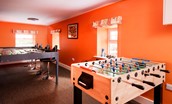 Fell End - table football and Scalextric set up in the games room