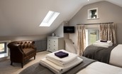 The Granary at Rothley East Shield - bedroom two which can be set as a twin or super king