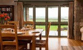 East Lodge - the spacious dining area has lovely views to the surrounding countryside