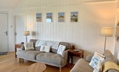 Driftwood Bamburgh - sitting room with three large double sofas