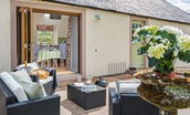 Old Nenthorn Cottage - outside seating area & living area access