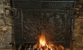 Overthwarts Farmhouse - sitting room fireplace