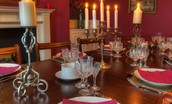 Rennington House - dining table close up