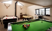 West Moneylaws - games room with pool table, ice hockey and table football