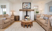 The Shieling - sitting room with wood burning stove