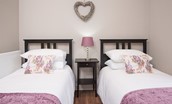Barclay House - the twin beds in bedroom two