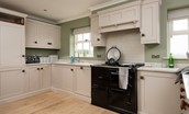 Risingham Cottage - well-equipped kitchen with AGA