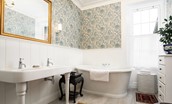 The Old Manse - family bathroom featuring an impressively sized slipper bath