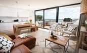 6 The Bay, Coldingham - the open-plan living space combines sea views with laidback Scandi interiors