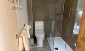 Chestnut Cottage - bathroom with WC, basin and large walk-in shower