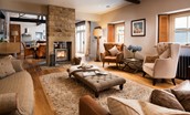 Coach House - stylish open-plan sitting room with plenty of seating