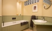 The Old School Hall - family bathroom with bath, basin and WC