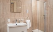 Dryburgh Steading One - ground floor shower room featuring a walk-in shower