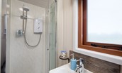 Cow Parsley - the hut benefits from its own private shower room with walk-in shower, basin and WC