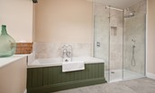 Fairnington East Wing - bathroom with bath and separate walk-in shower