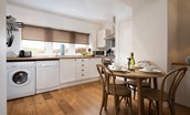 Swan's Nest - the kitchen with dining area is perfectly suited for two or four