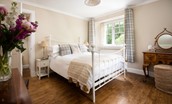 East Lodge at Ashiestiel - the principal bedroom with crisp linens and soft throws