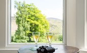 Mossfennan House - unwind with a glass of fizz while enjoying the fabulous views