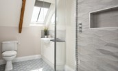 Brockmill Farmhouse - basin and WC in shower room on second floor